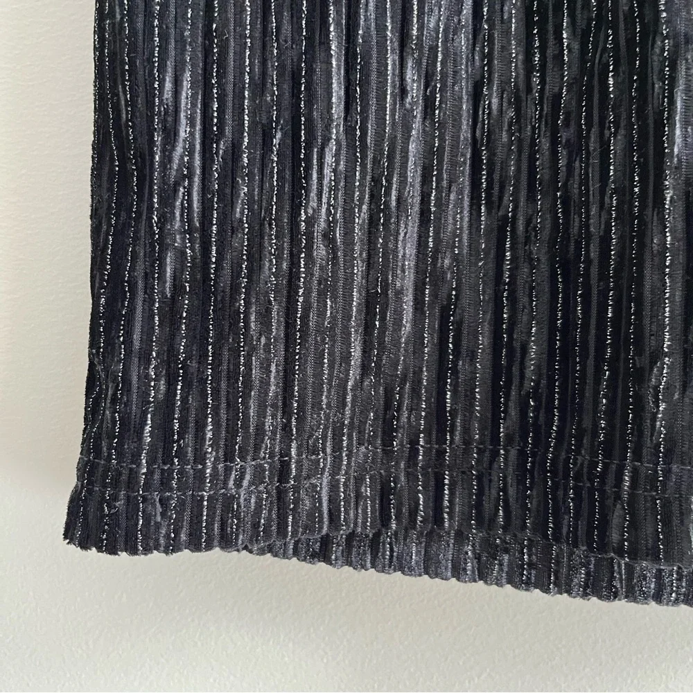 [noisy may] velvet metallic mini skirt black XS